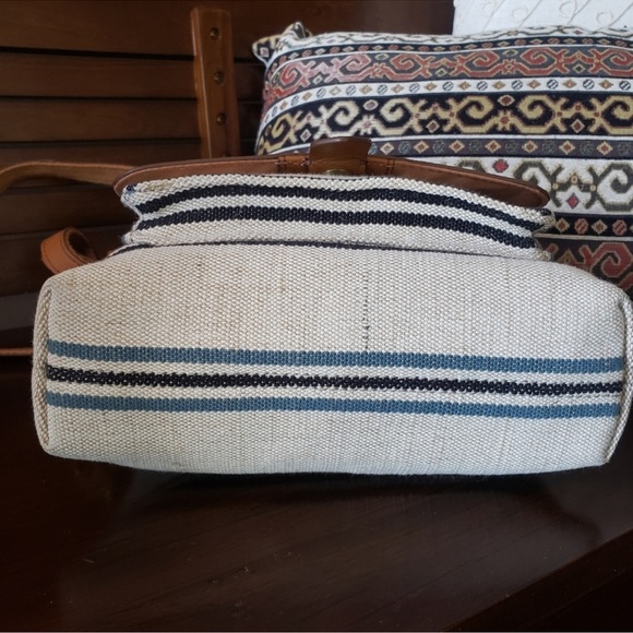 Fossil Kinley Small Leather Canvas Crossbody Bag With Key Charm No Callouts - Picture 5 of 10